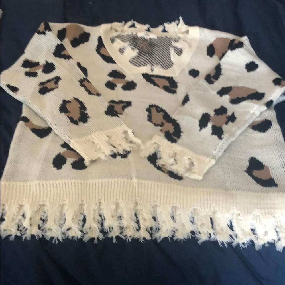 Distressed Leopard Sweater
